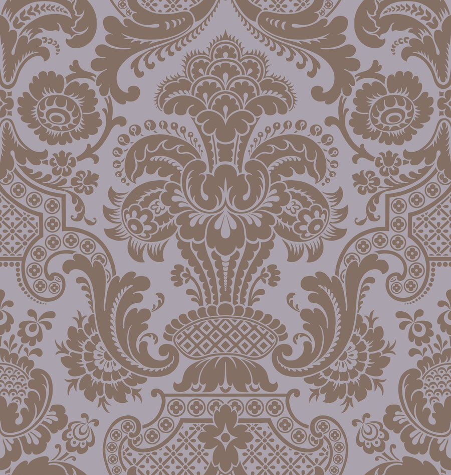 Flocked Taupe on Lilac