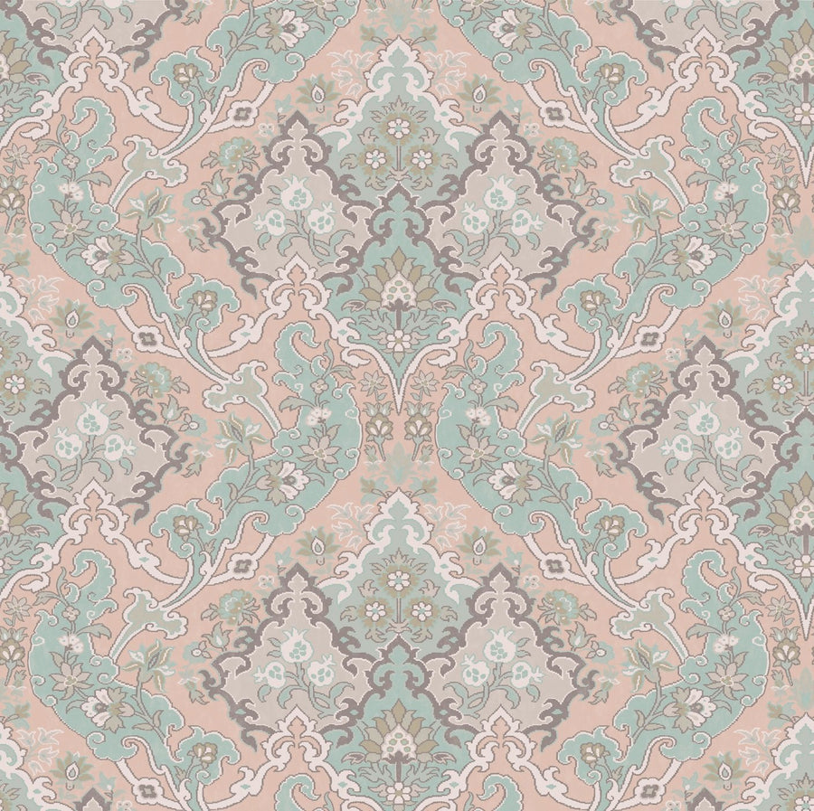 Dusty Pink/Pale Teal & Light Grey