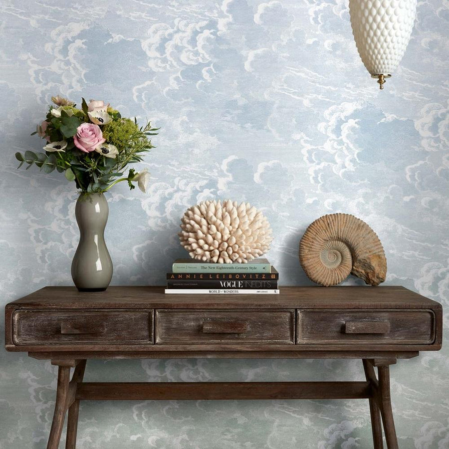 Sky Blue to Pale Sage Ombre