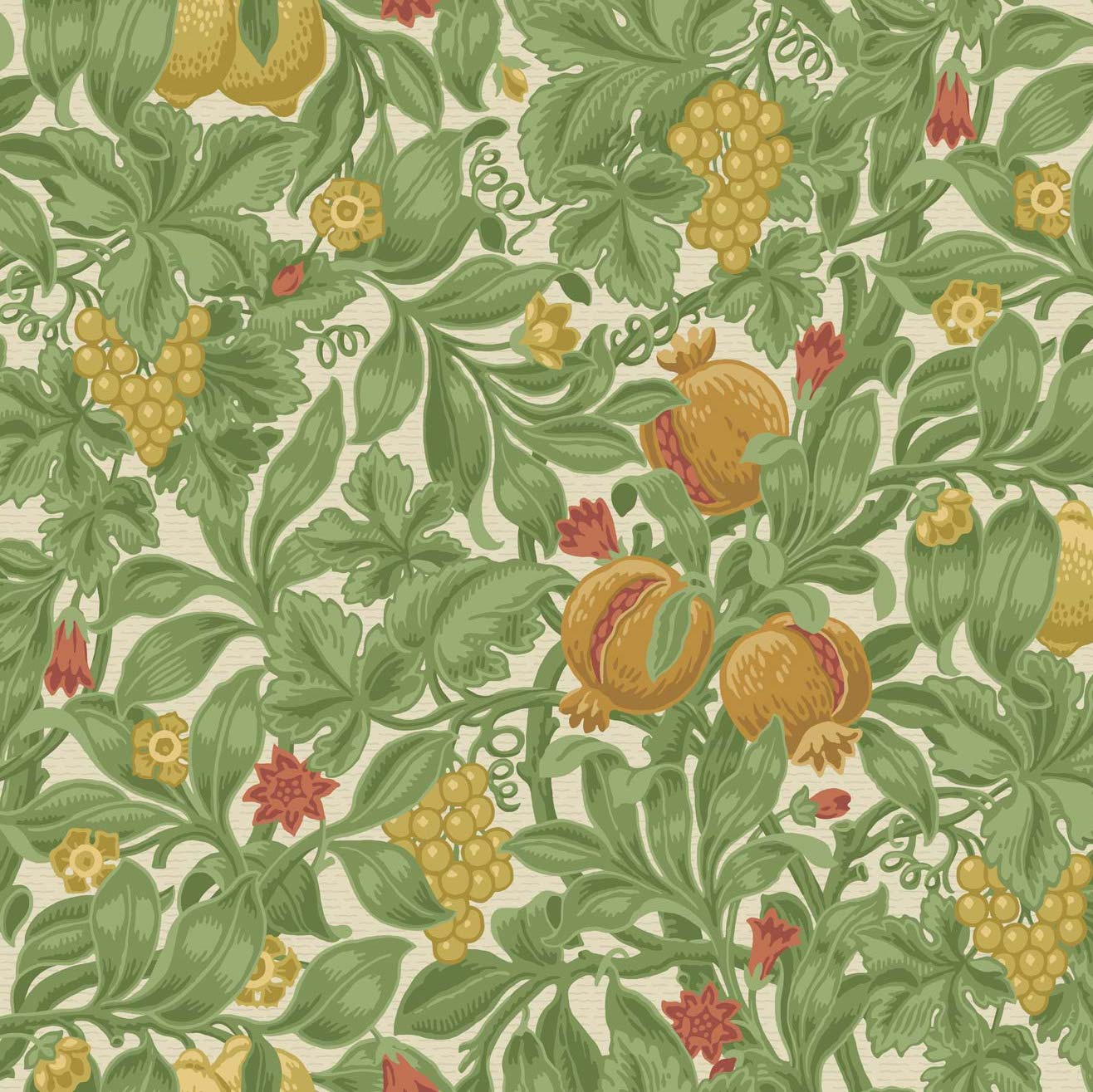 Ochre & Olive Green on Cream