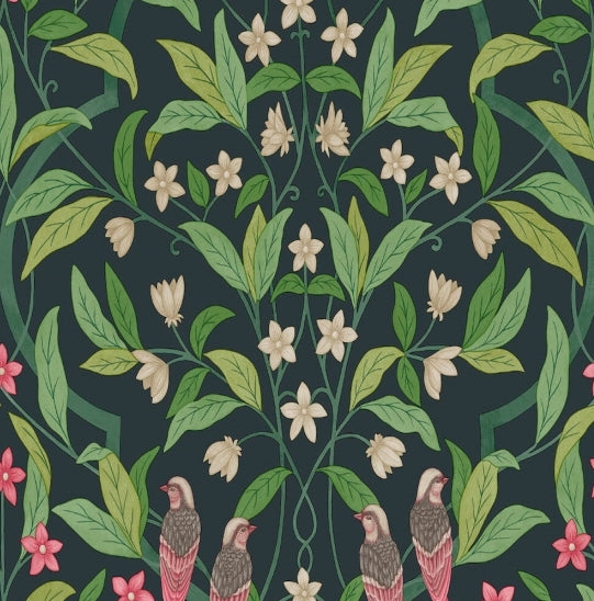 Rose & Racing Car Green on Dark Viridian