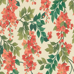 Rouge, Olive Green & Emerald on Cream