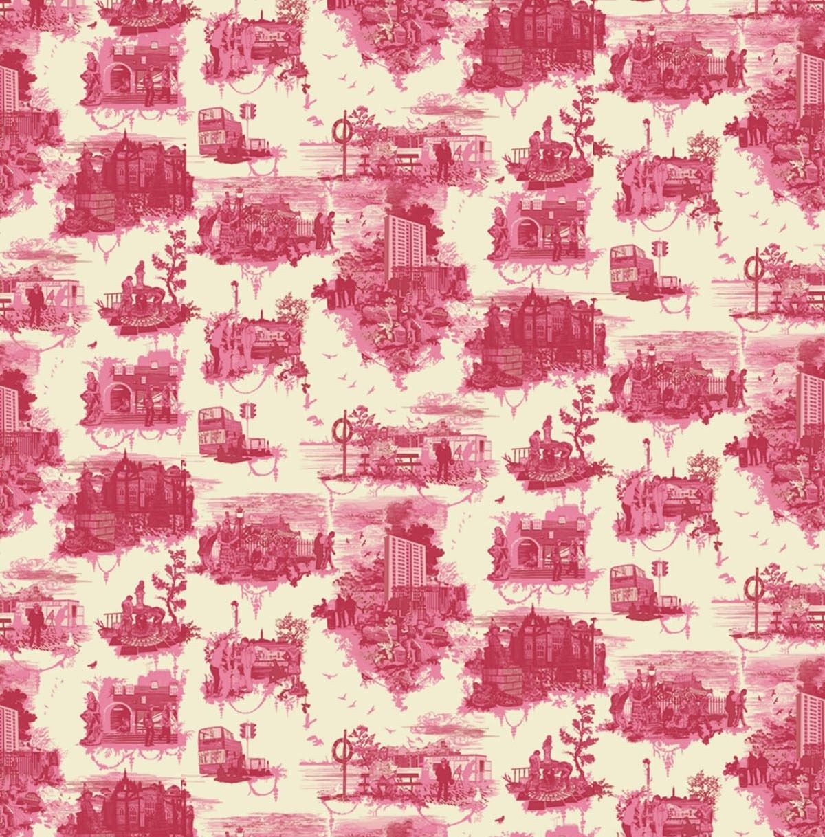 Shades of Red & Pink on Cream