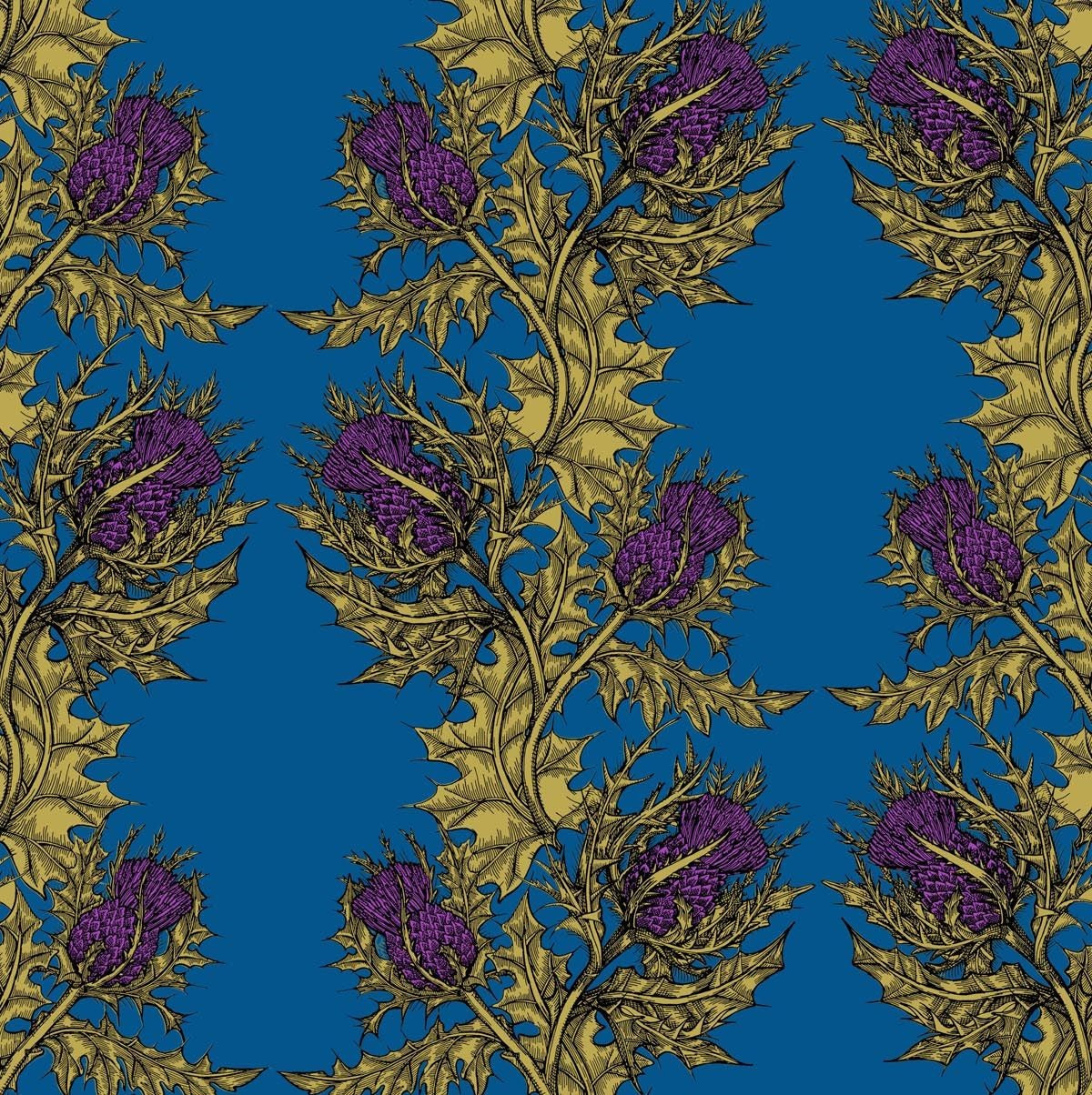 Gold & Purple on Royal Blue