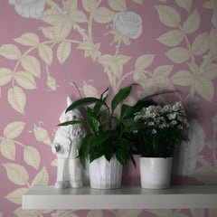 Warm Tan & White on Pale Pink