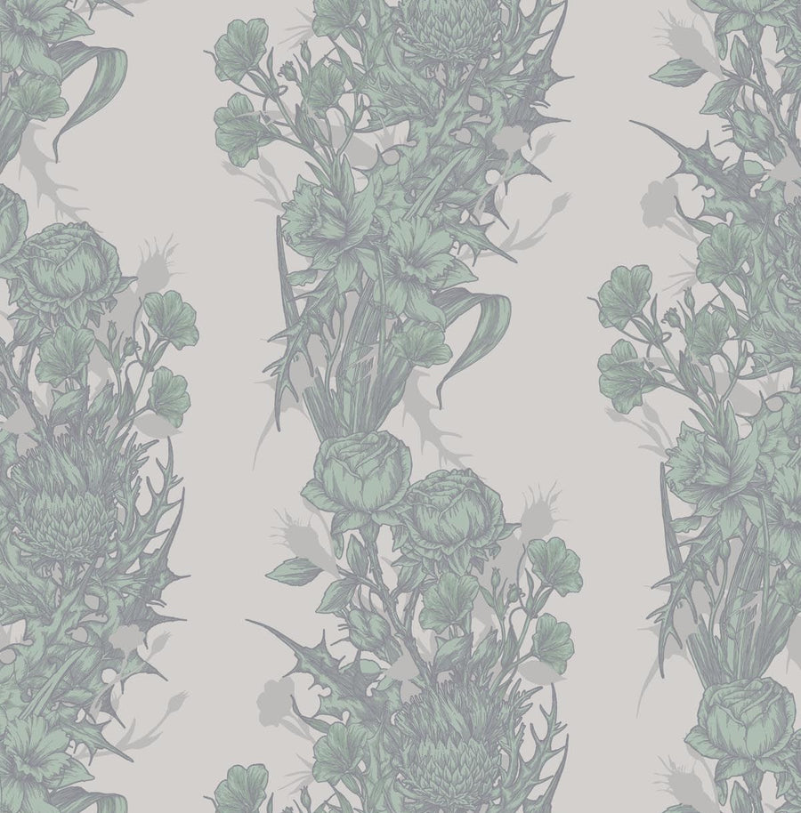 Mint Green on Grey