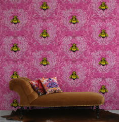 Gold Bees on Pink