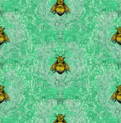 Gold Bees on Green