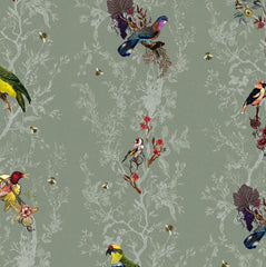 Multicolored Birds on Sage