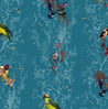 Multicolored Birds on Teal