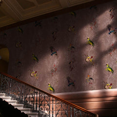 Multicolored Birds on Mauve