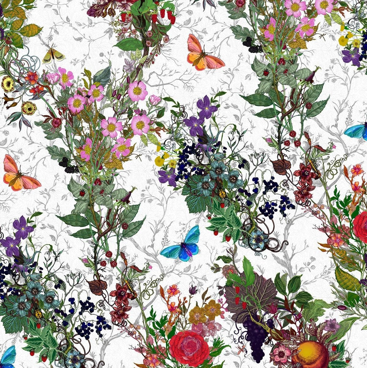 Multicolored on white