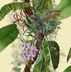 Green/Purple & Red on Cream