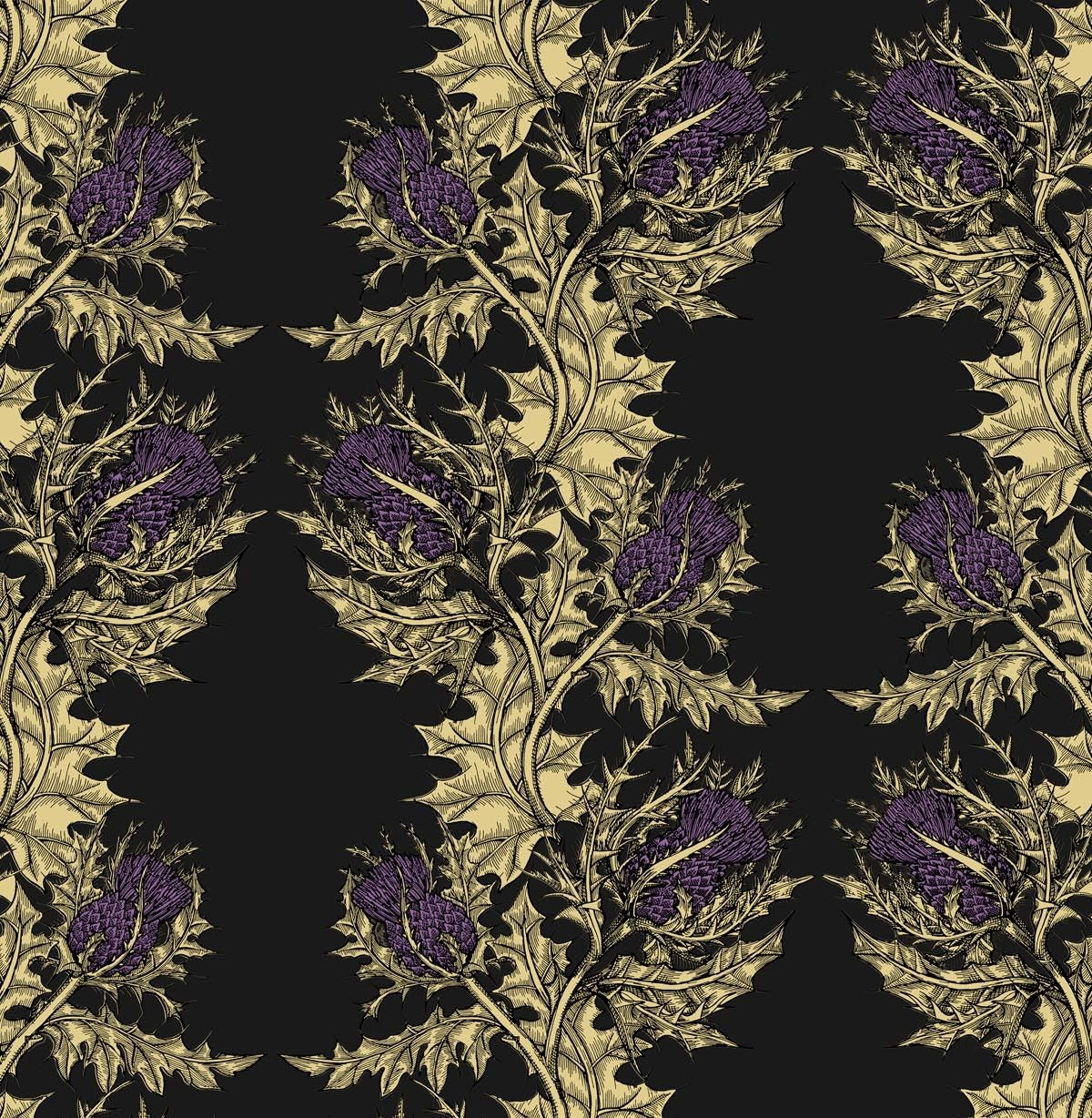 Purple & Gold on Black