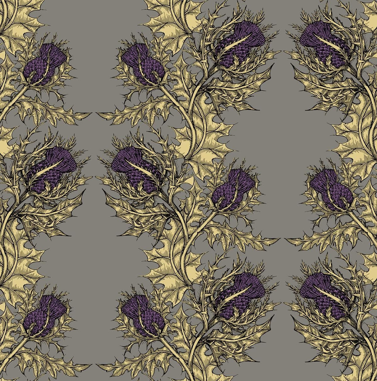 Purple & Gold on Grey