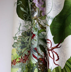Shades of Green/Red & Purple on White