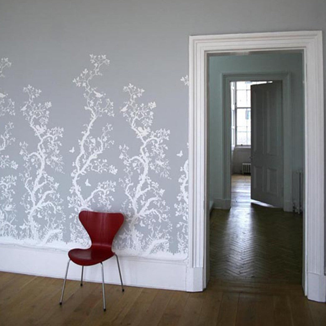White on Pale Blue