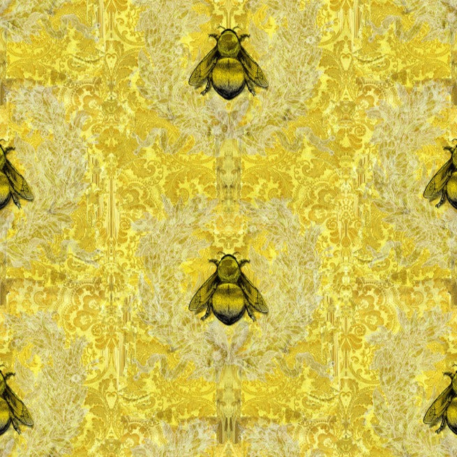 Gold Bees on Yellow