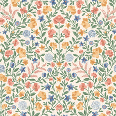 Coral Marigold & Hyacinth on Parchment