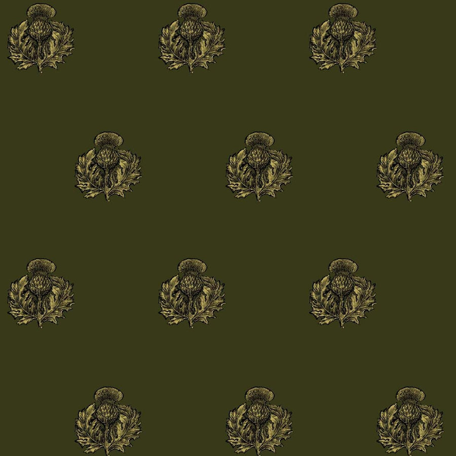 Black/Pale Gold on Olive Green