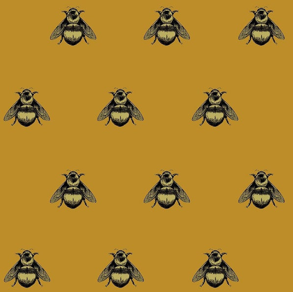 Napoleon Bee Velvet Fabric – Walnut Wallpaper
