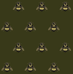 Black & Pale Gold on Olive