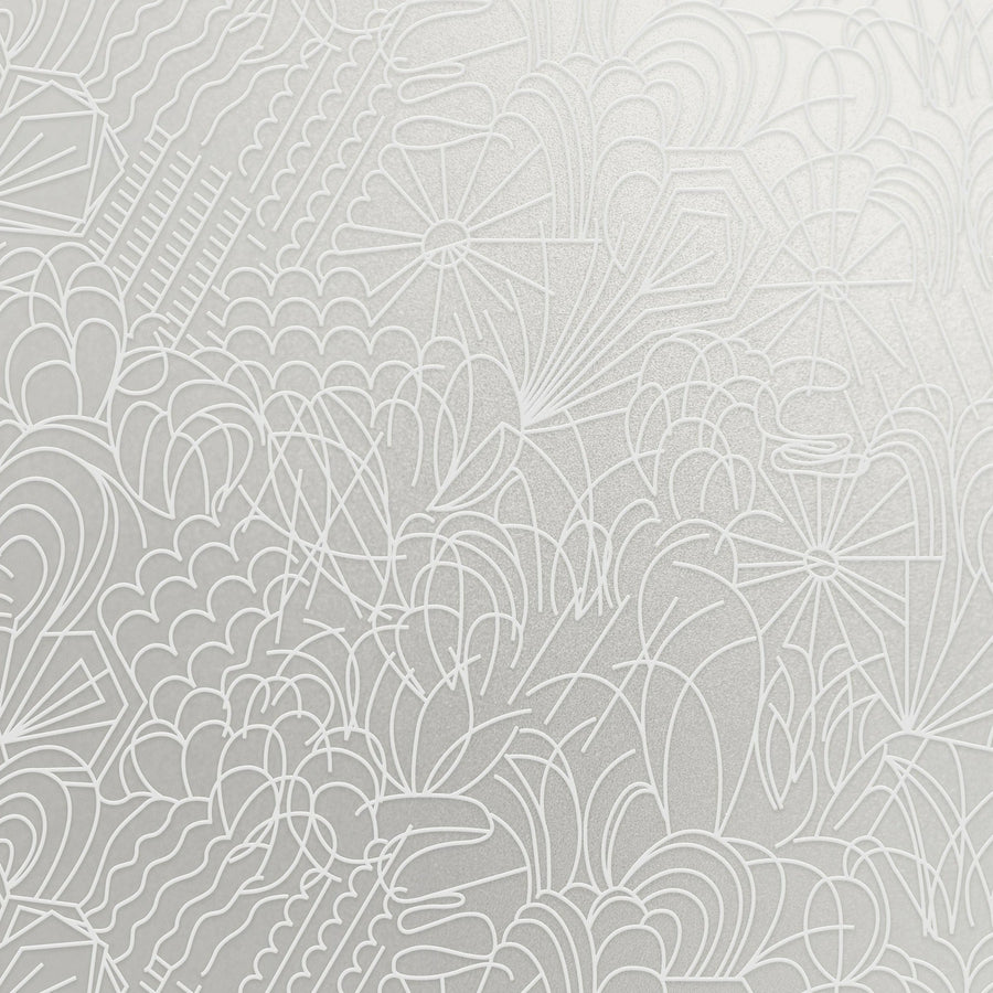 white flock / silver lustre