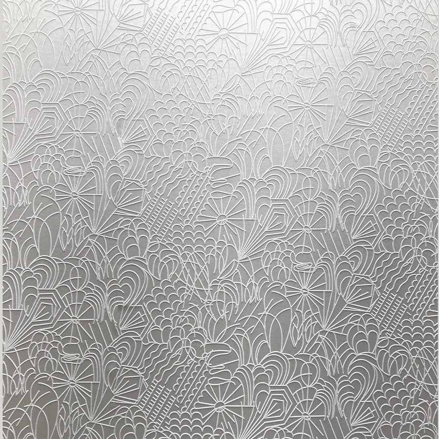 white flock / silver lustre