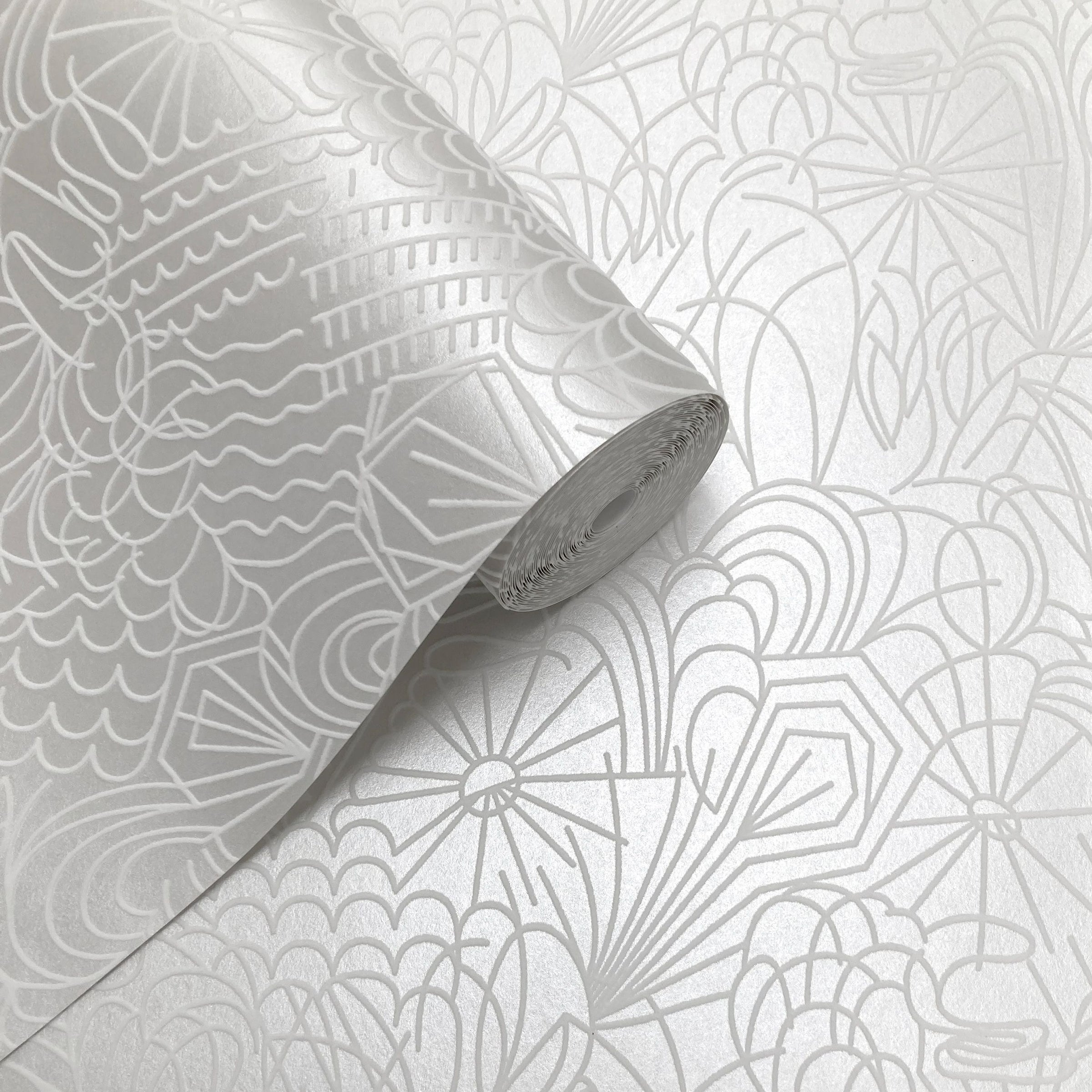 white flock / silver lustre