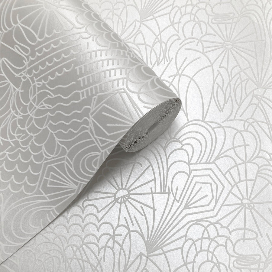 white flock / silver lustre
