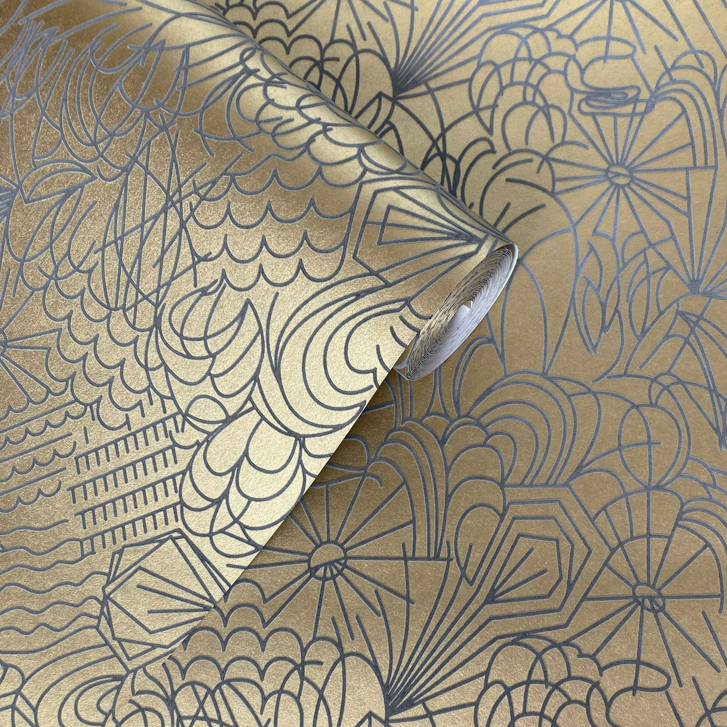 grey flock / gold lustre