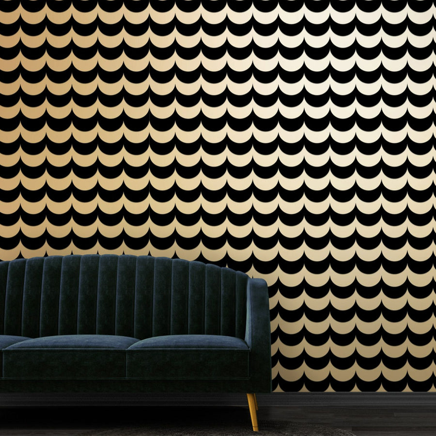 black flock / gold lustre