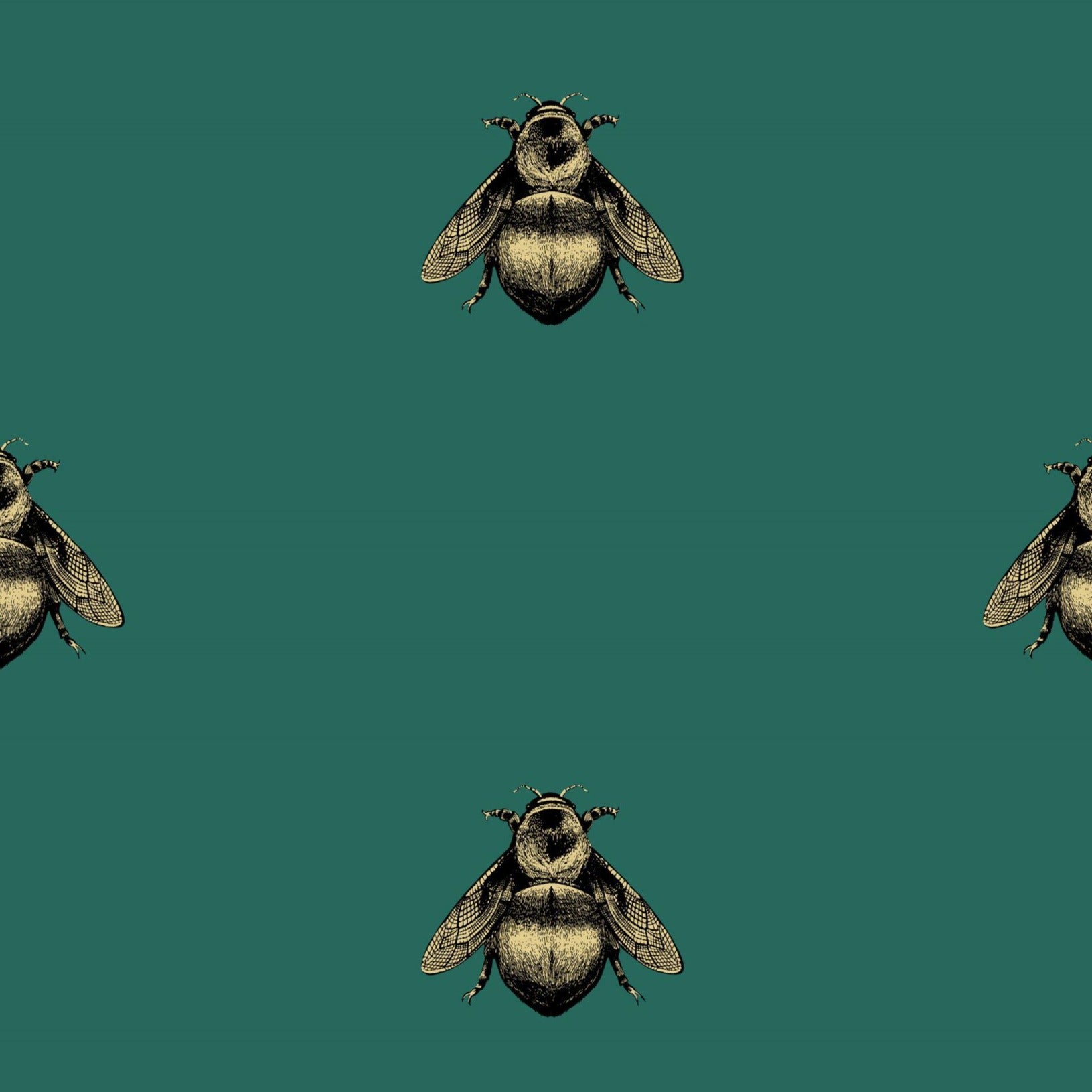 Black & Gold on Sea Green