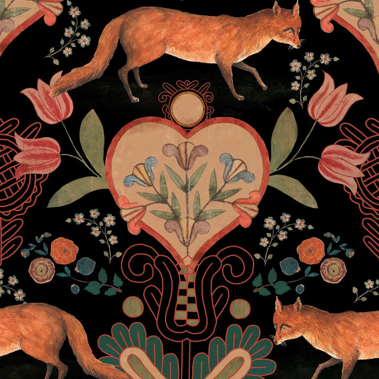 The Vixen – Walnut Wallpaper