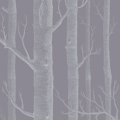 Woods - White on Lilac Grey
