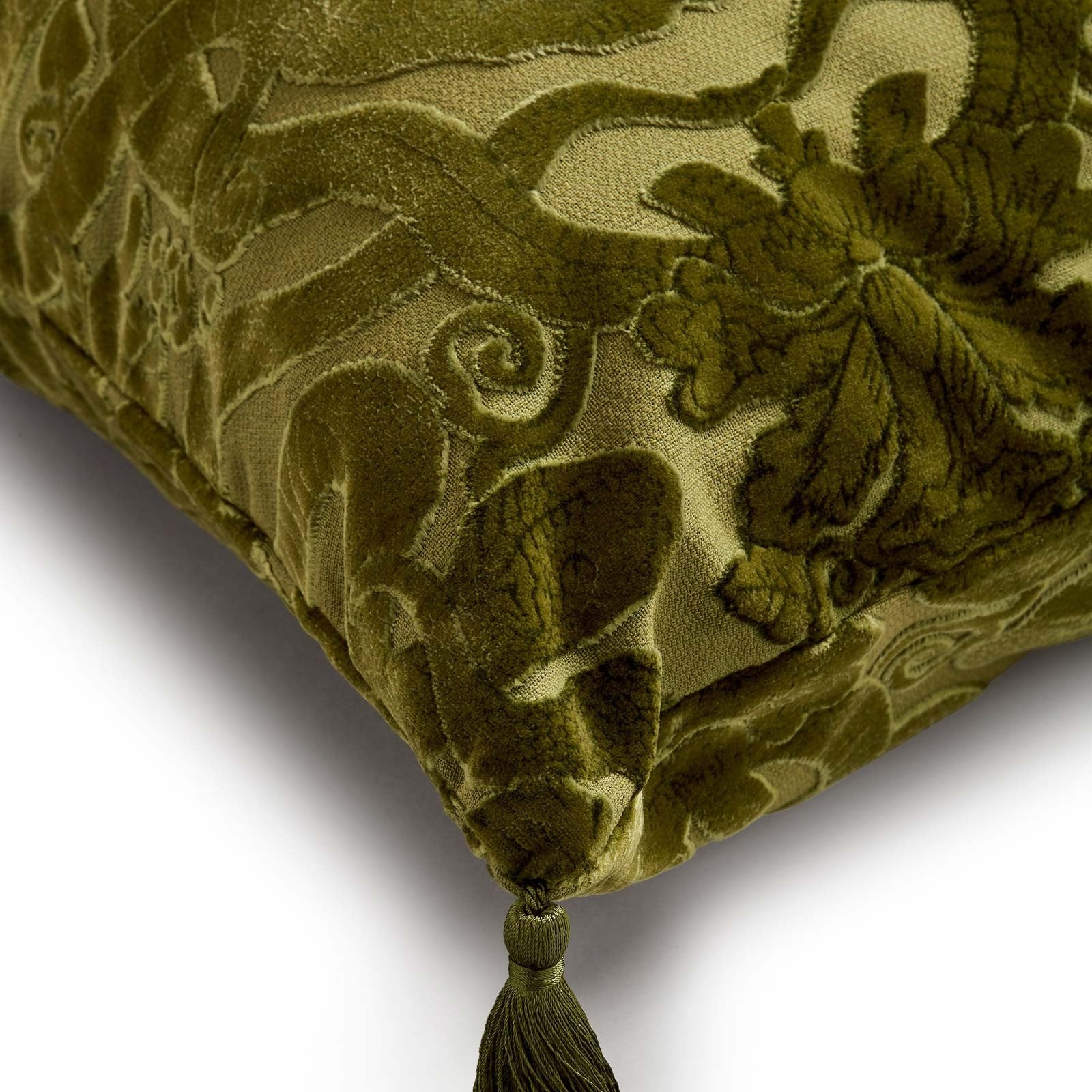 Large green velvet pillows store