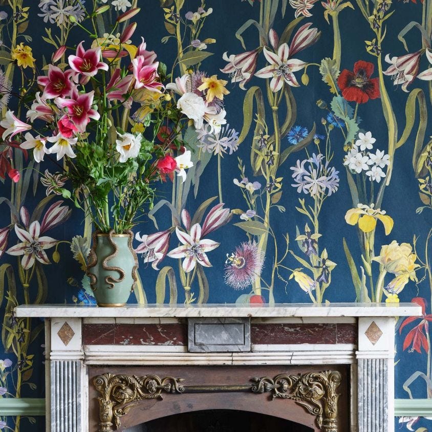 victorian botanical wallpaper