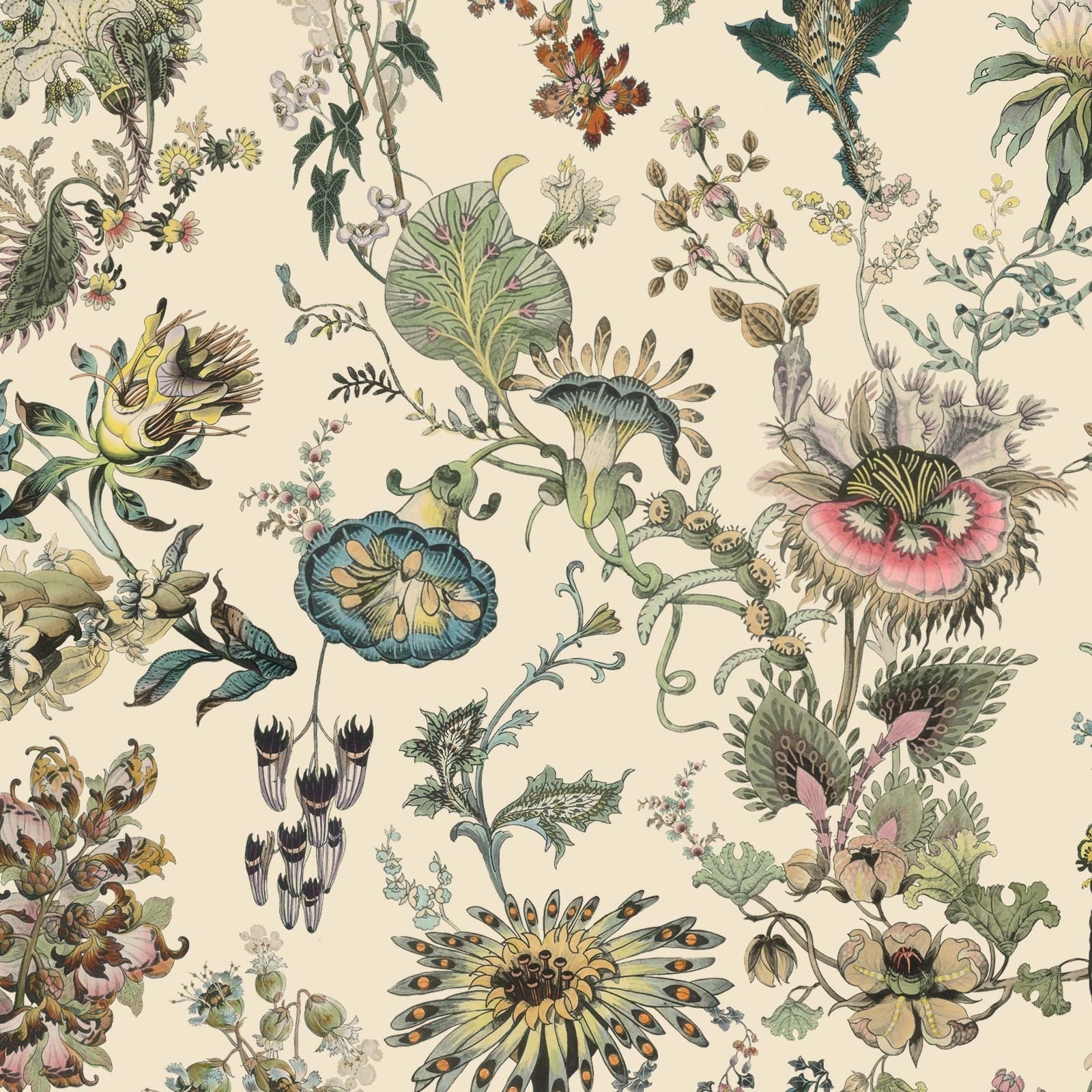 Flora Fantasia – Walnut Wallpaper