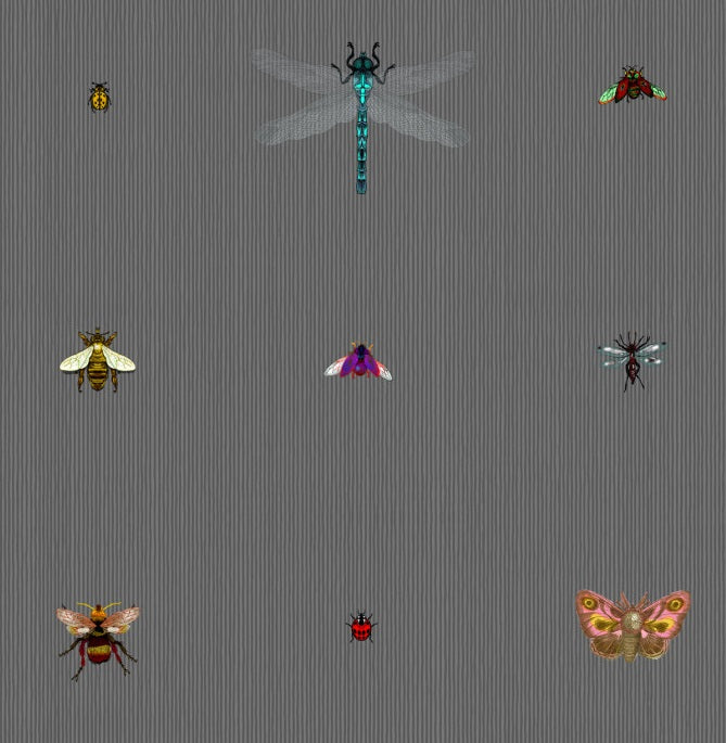 Insect Grid – Walnut Wallpaper