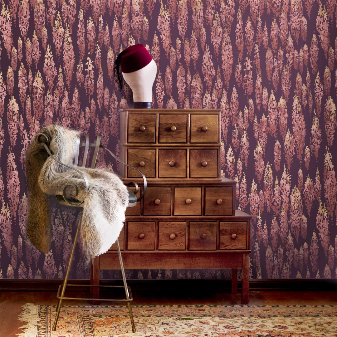 Gold on Aubergine