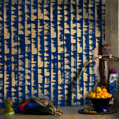 Metallic Gold on Azurite Blue